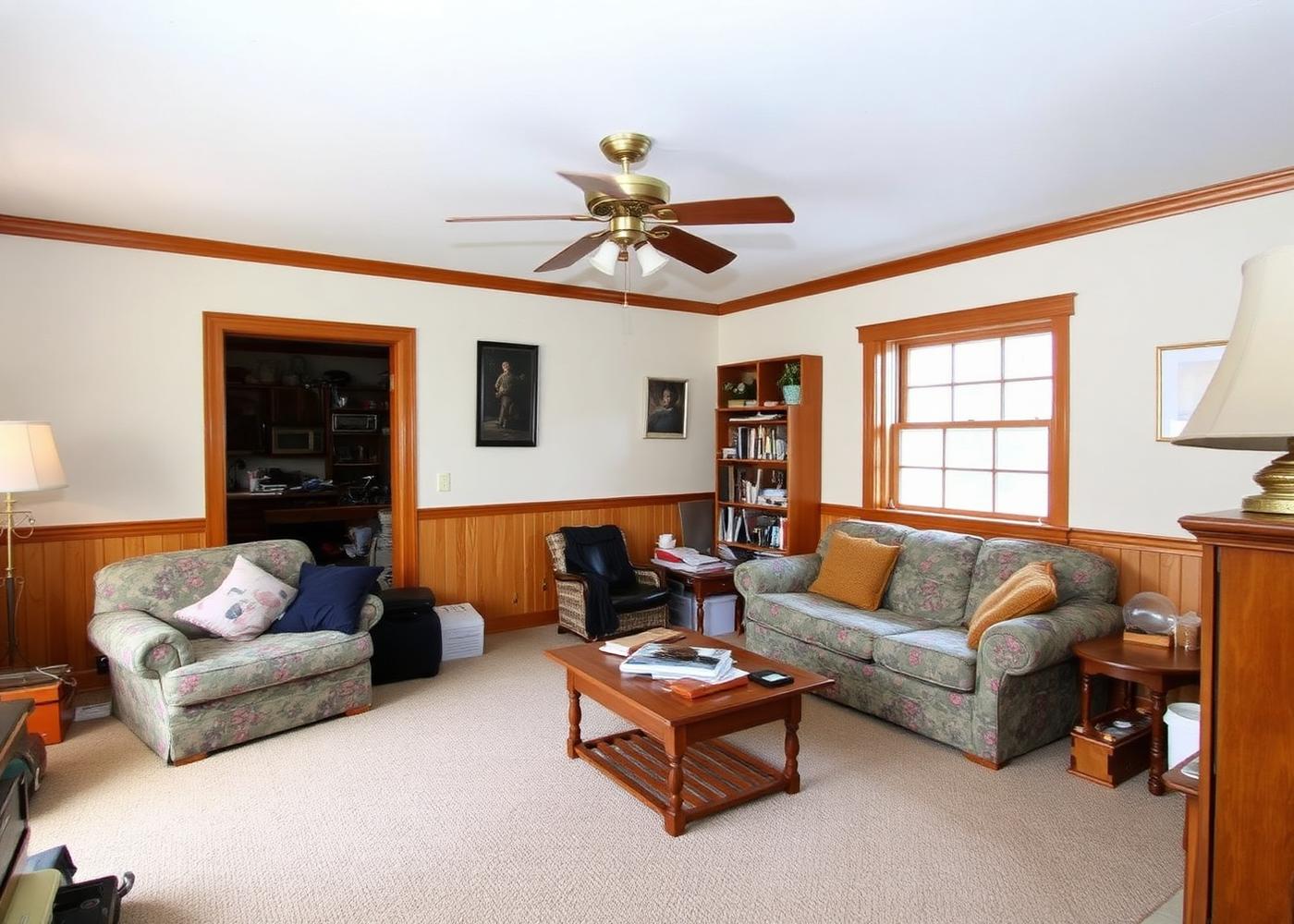 Living room before an interior design remodel in Rapid City